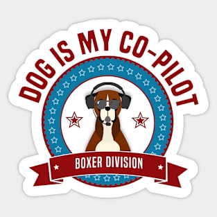 Boxer Is My Co-Pilot Sticker